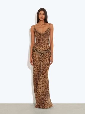 Rat & Boa Valentina Sheer Leopard Dress